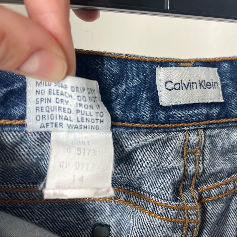 Calvin Klein Blue Denim A-Line Skirt - Picture 7 of 8